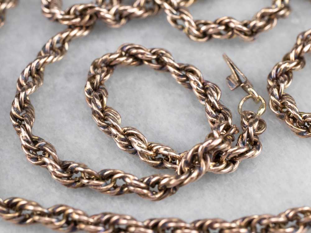 Thick Rose Gold Rope Chain Necklace - image 1