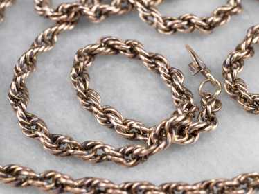 Thick Rose Gold Rope Chain Necklace - image 1