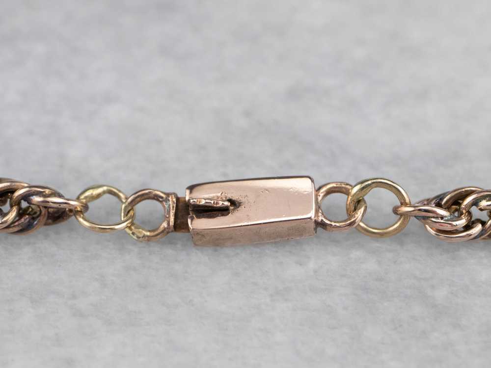 Thick Rose Gold Rope Chain Necklace - image 3