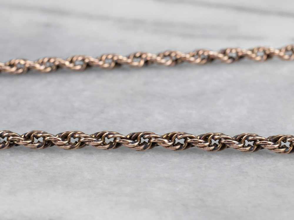 Thick Rose Gold Rope Chain Necklace - image 4