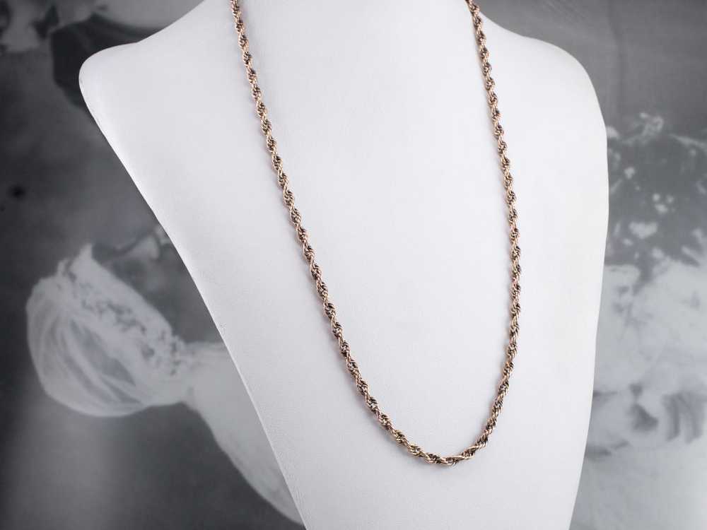 Thick Rose Gold Rope Chain Necklace - image 5