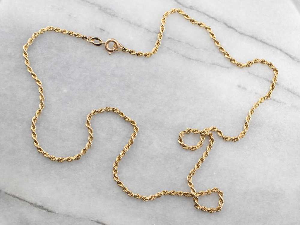 18K Yellow Gold Rope Twist Chain - image 2