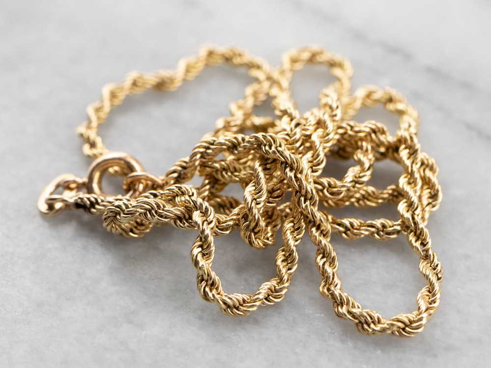 18K Yellow Gold Rope Twist Chain - image 5