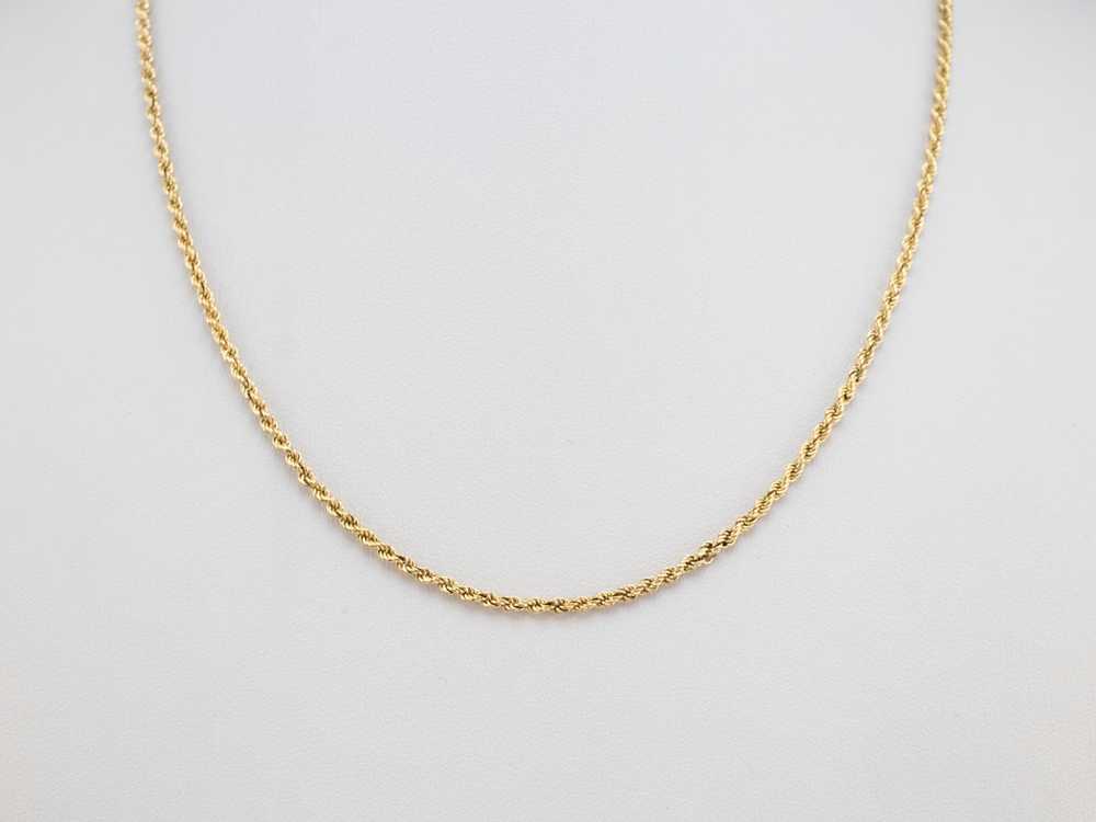 18K Yellow Gold Rope Twist Chain - image 6