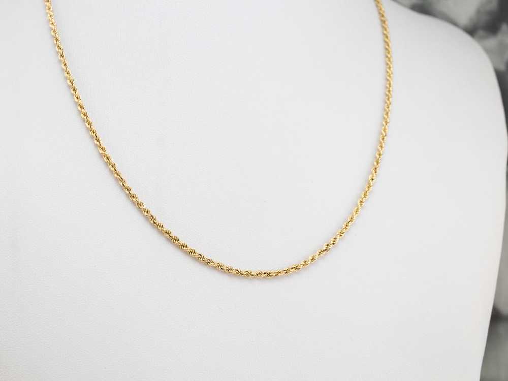 18K Yellow Gold Rope Twist Chain - image 7