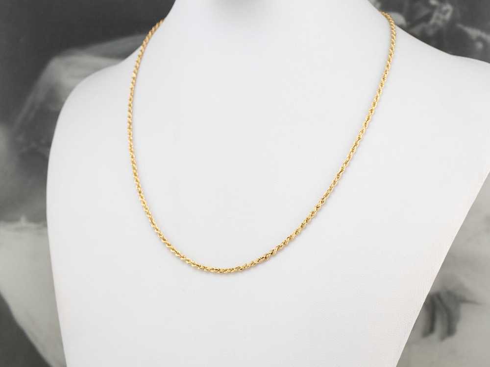 18K Yellow Gold Rope Twist Chain - image 8