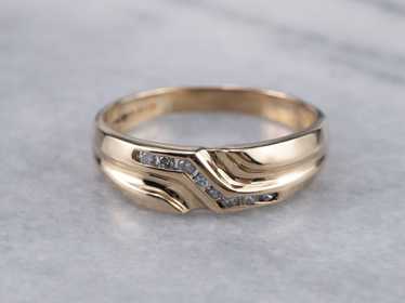 Modernist Channel Set Diamond Band - image 1