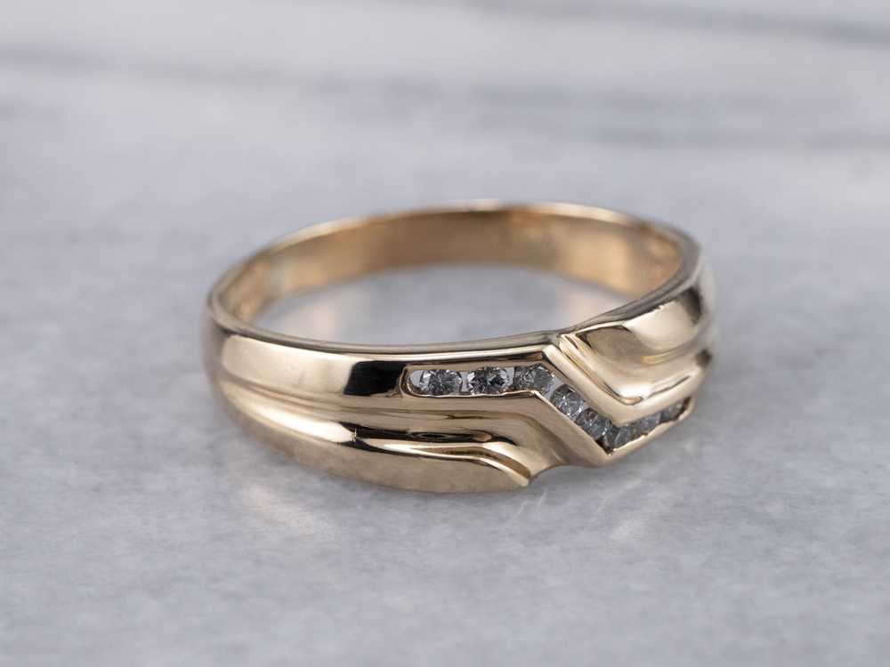 Modernist Channel Set Diamond Band - image 2