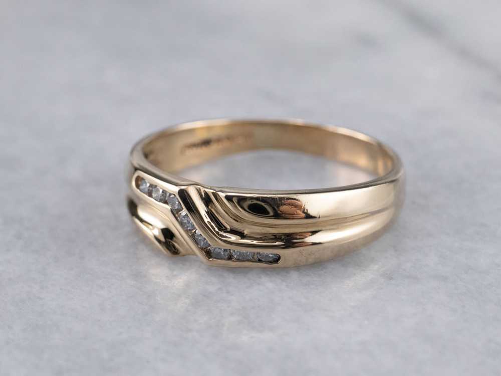 Modernist Channel Set Diamond Band - image 3