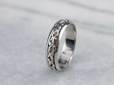 Art Carved Floral Pattern Band - image 1