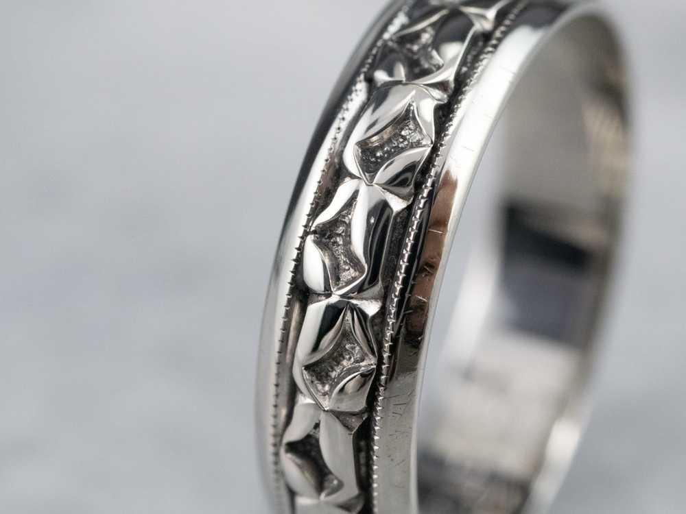 Art Carved Floral Pattern Band - image 5