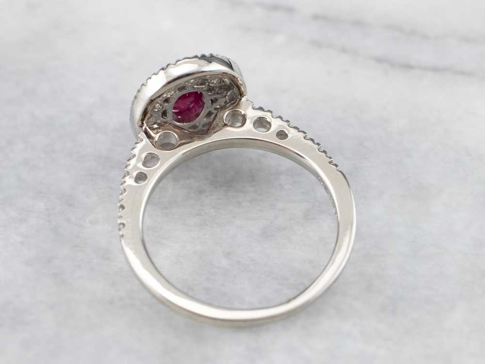 Ruby Double Diamond Halo Ring - image 5