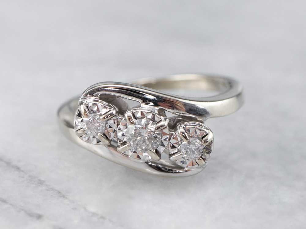 White Gold Diamond Bypass Anniversary or Engageme… - image 1