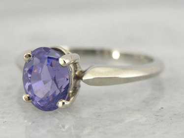 Purple Sapphire Solitaire Engagement Ring