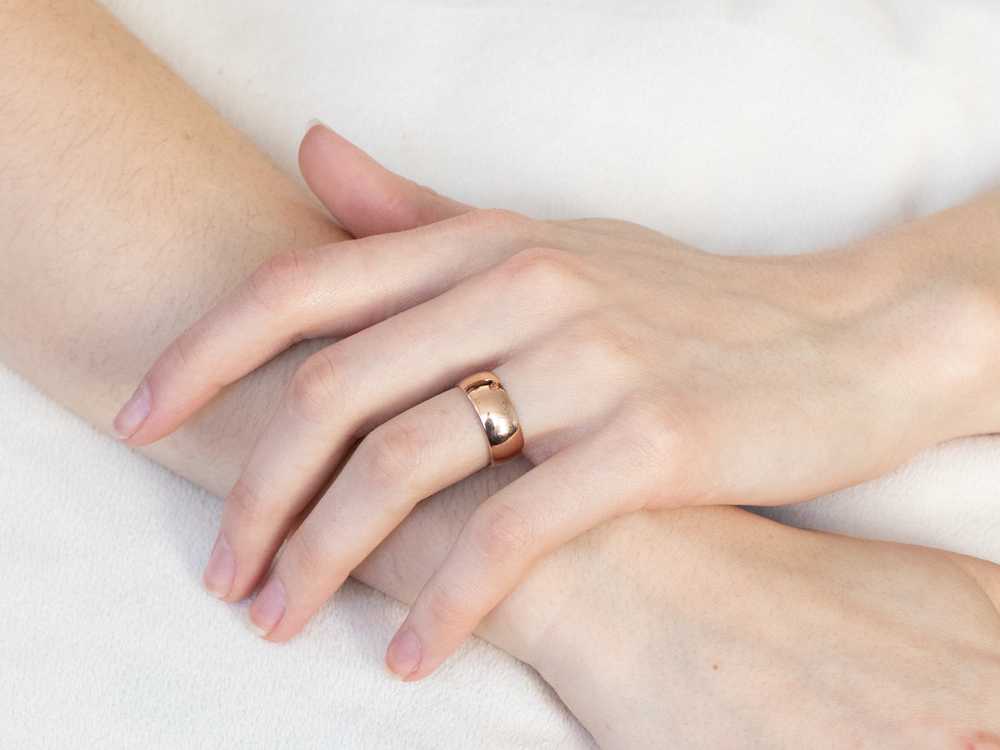 Unisex Antique Rose Gold Band - image 10