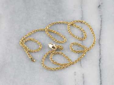 Woven Yellow Gold Wheat Chain - image 1