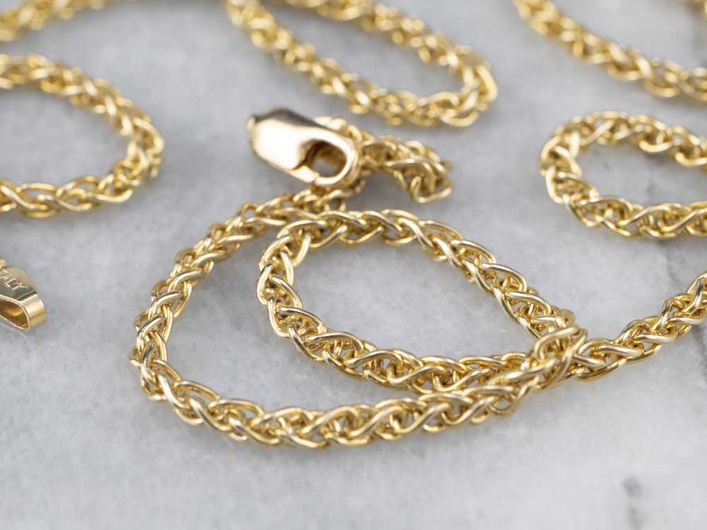 Woven Yellow Gold Wheat Chain - image 2