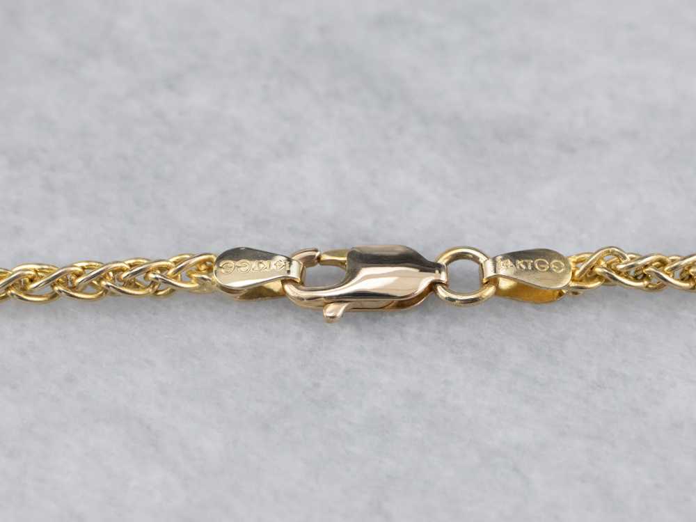 Woven Yellow Gold Wheat Chain - image 3