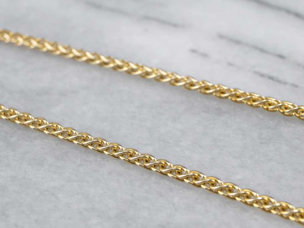 Woven Yellow Gold Wheat Chain - image 4