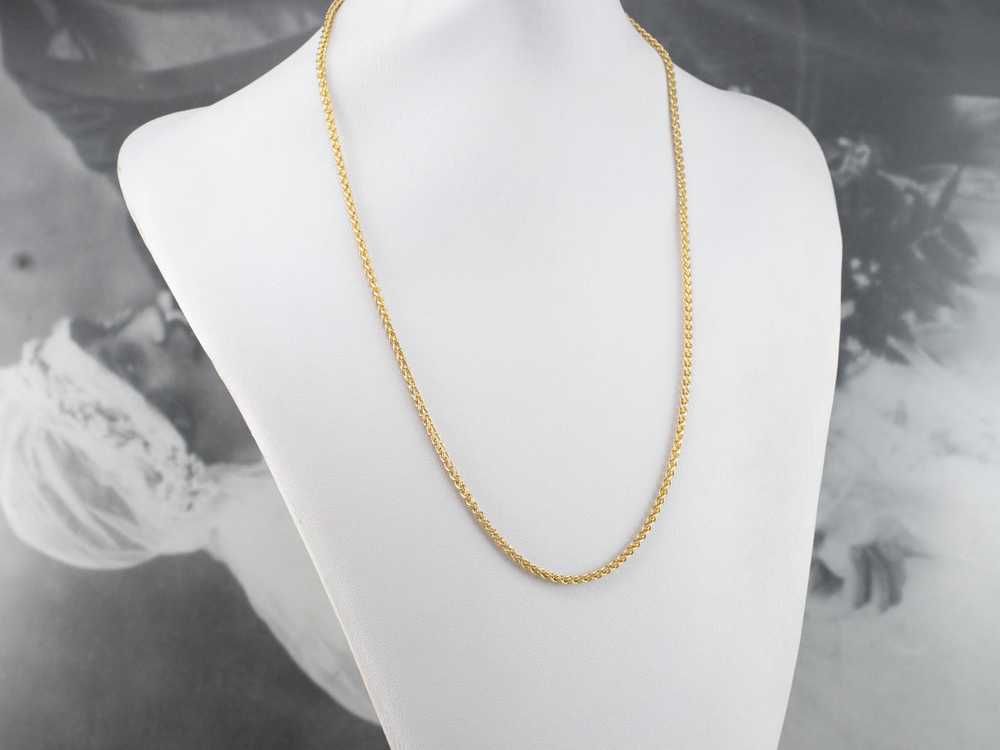 Woven Yellow Gold Wheat Chain - image 5