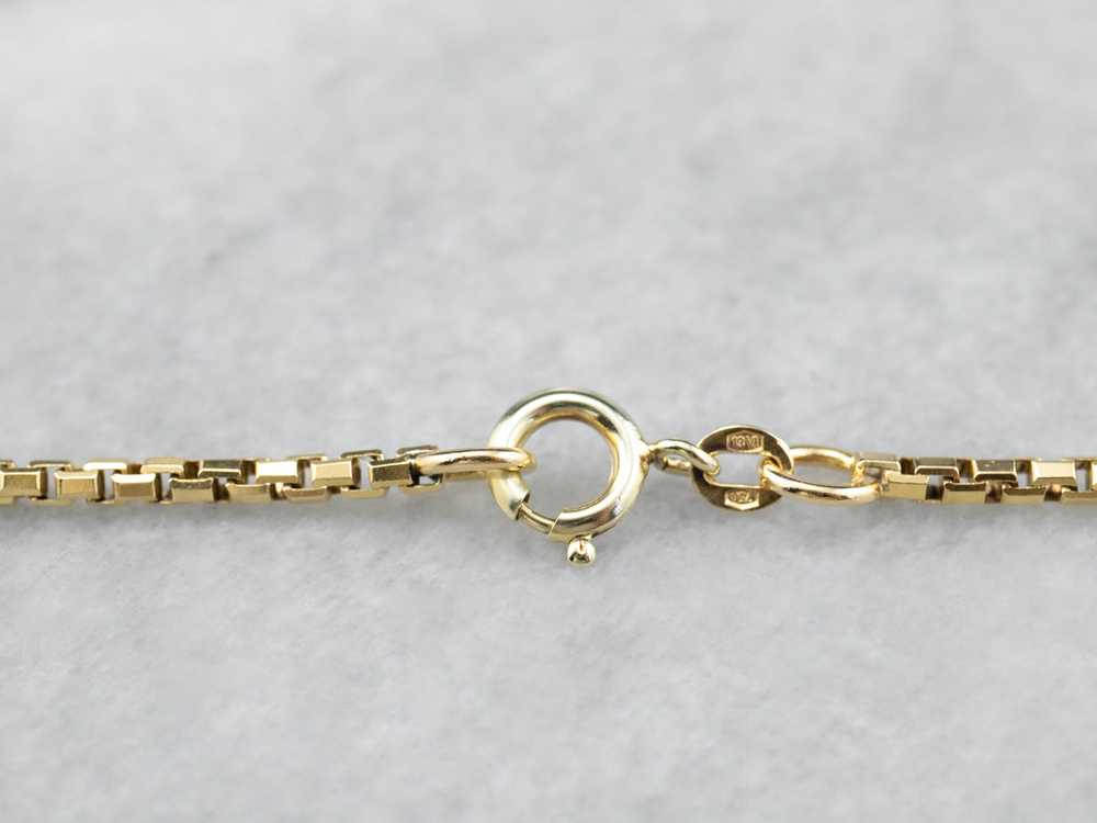 18K Gold Box Chain Necklace - image 3