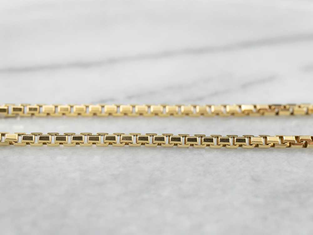 18K Gold Box Chain Necklace - image 4