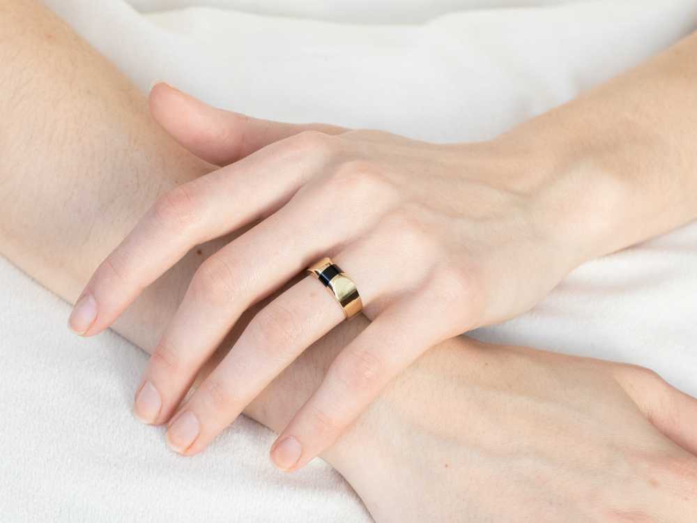 Unisex Black Onyx Statement Ring - image 10