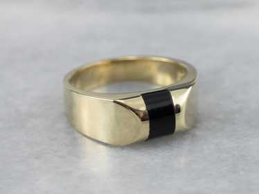 Unisex Black Onyx Statement Ring - image 1