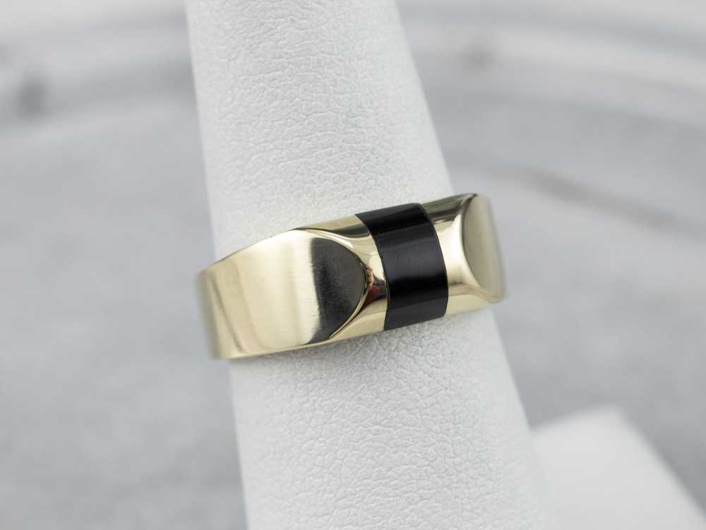 Unisex Black Onyx Statement Ring - image 7