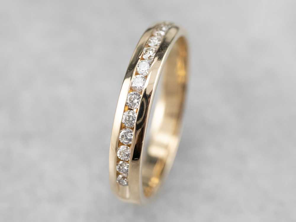 Channel Set Diamond Wedding Band - image 1