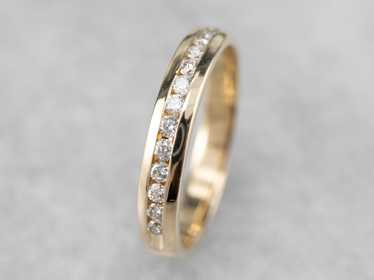 Channel Set Diamond Wedding Band - image 1