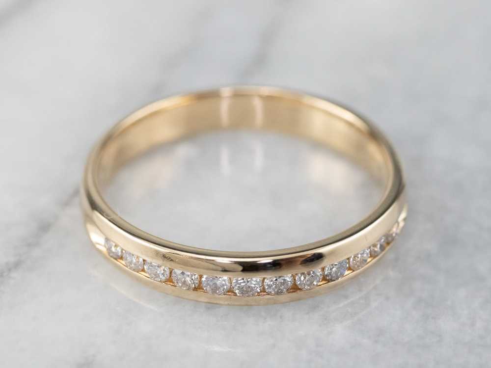 Channel Set Diamond Wedding Band - image 2