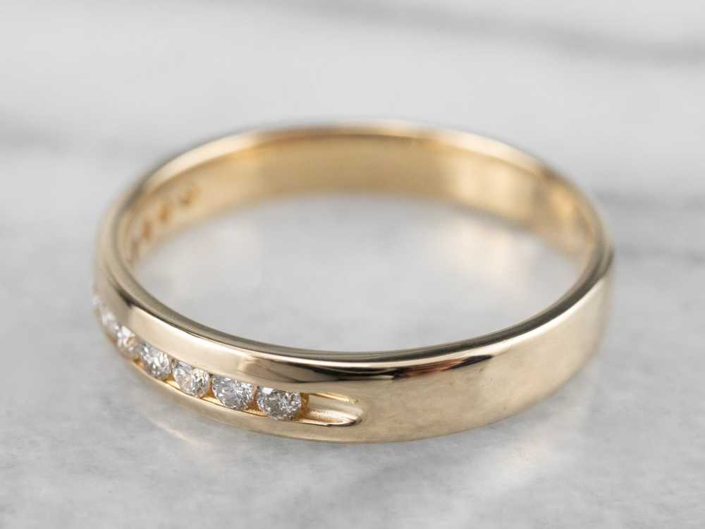 Channel Set Diamond Wedding Band - image 3