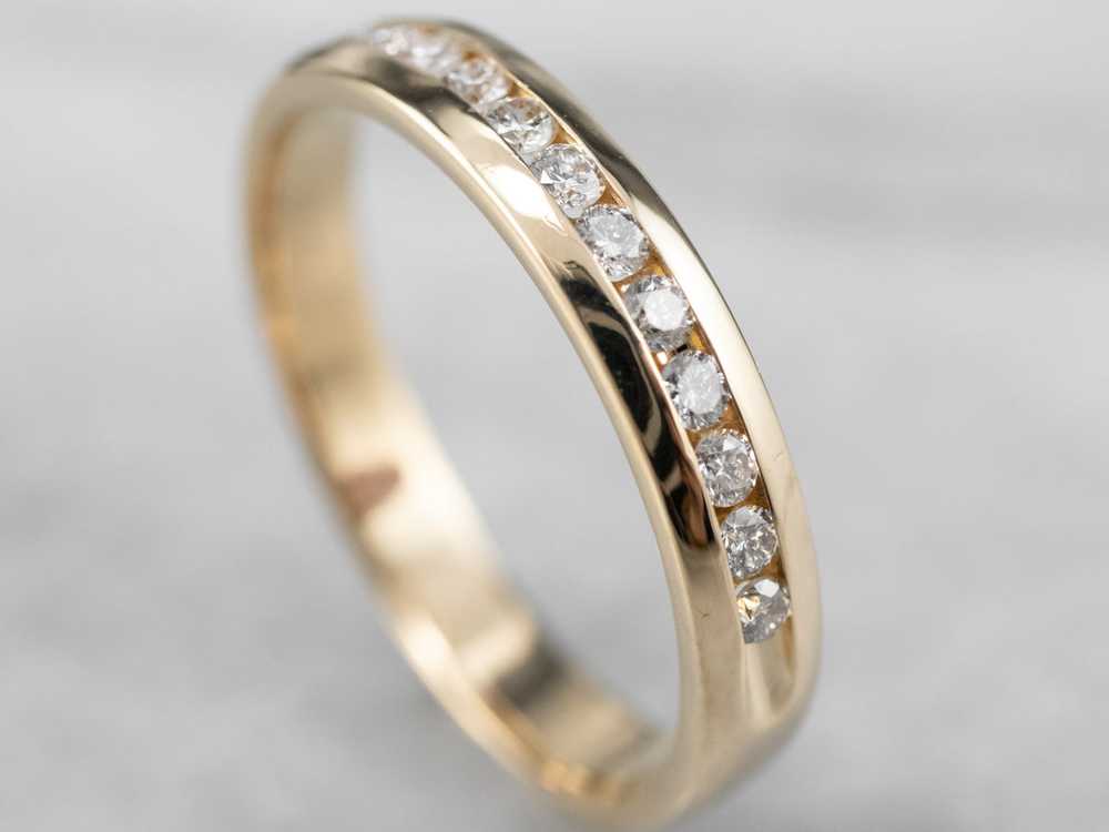 Channel Set Diamond Wedding Band - image 6