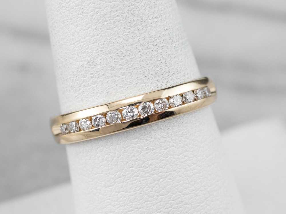 Channel Set Diamond Wedding Band - image 7