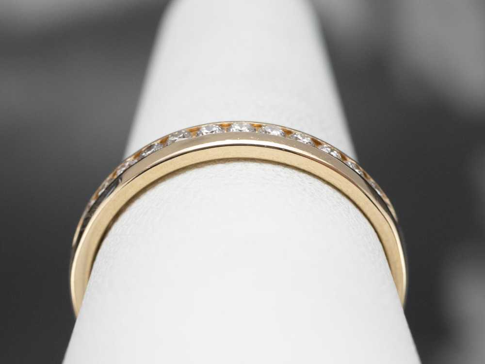 Channel Set Diamond Wedding Band - image 8