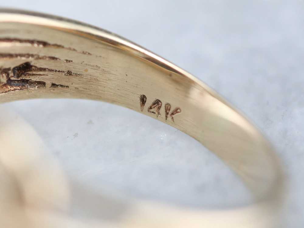 Yellow Gold Aquamarine Cocktail Ring - image 6