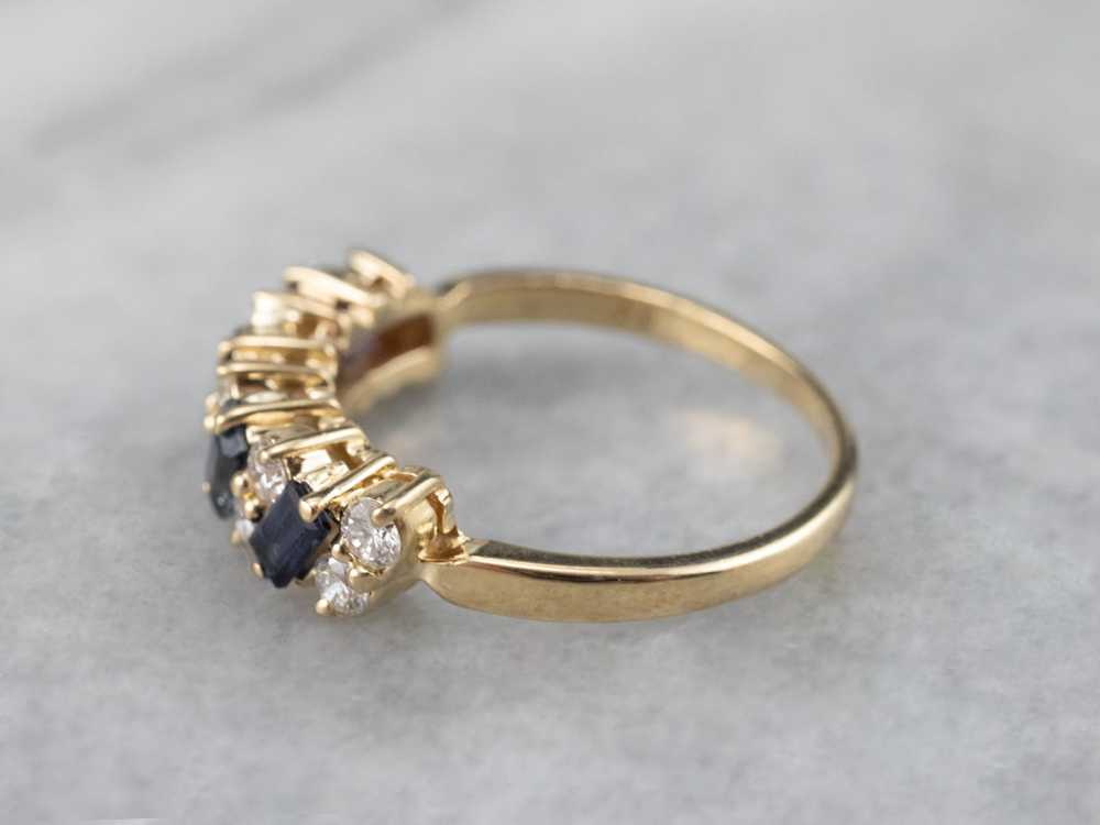 Baguette Sapphire and Diamond Band - image 4