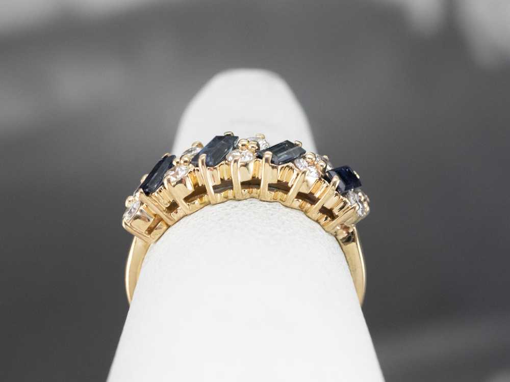 Baguette Sapphire and Diamond Band - image 8