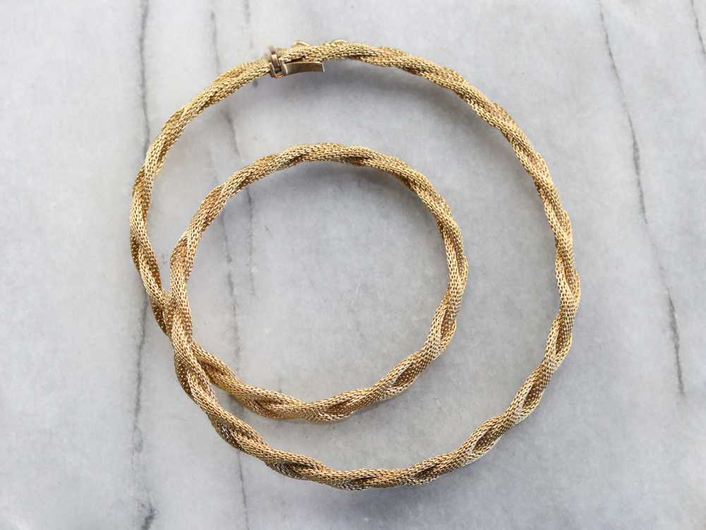 Braided 18 Karat Gold Collar Necklace - image 2