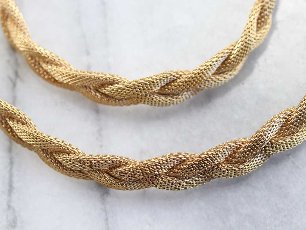 Braided 18 Karat Gold Collar Necklace - image 3