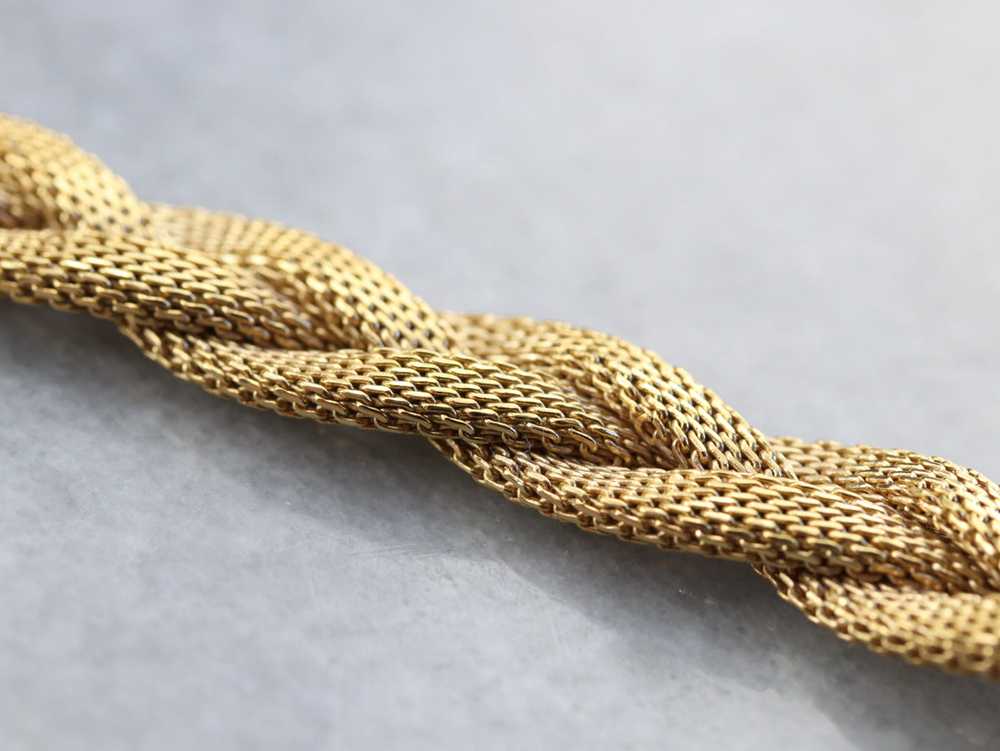 Braided 18 Karat Gold Collar Necklace - image 5