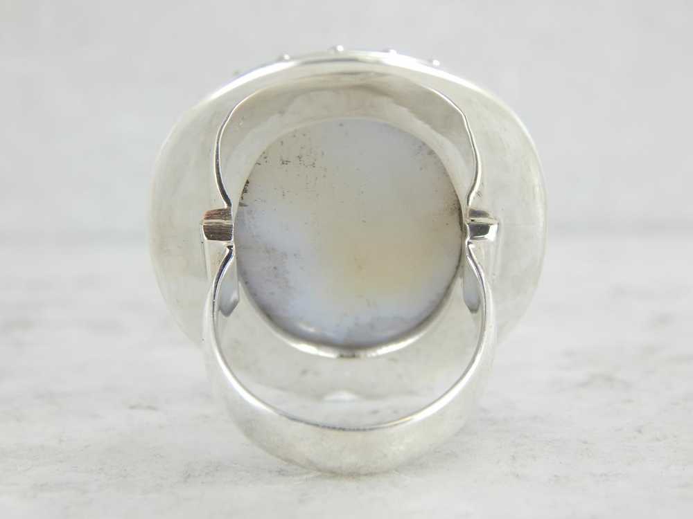 Fabulous Knuckle Duster Agate Cocktail Ring - image 3