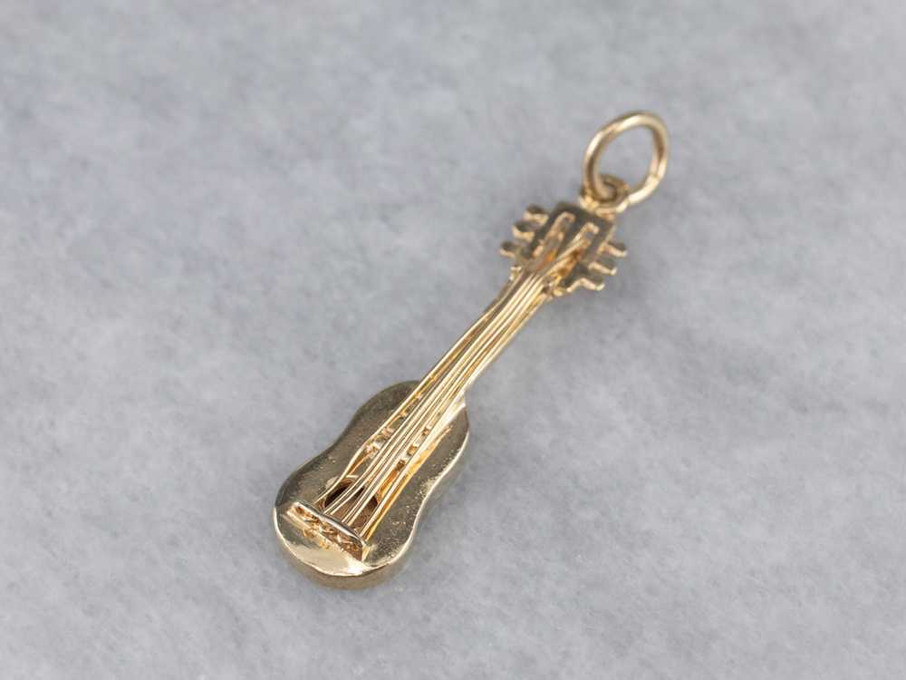 Gold Acoustic Guitar Charm or Pendant - image 1