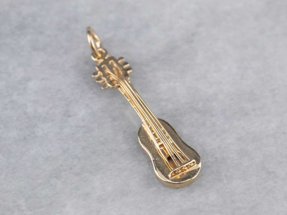 Gold Acoustic Guitar Charm or Pendant - image 3