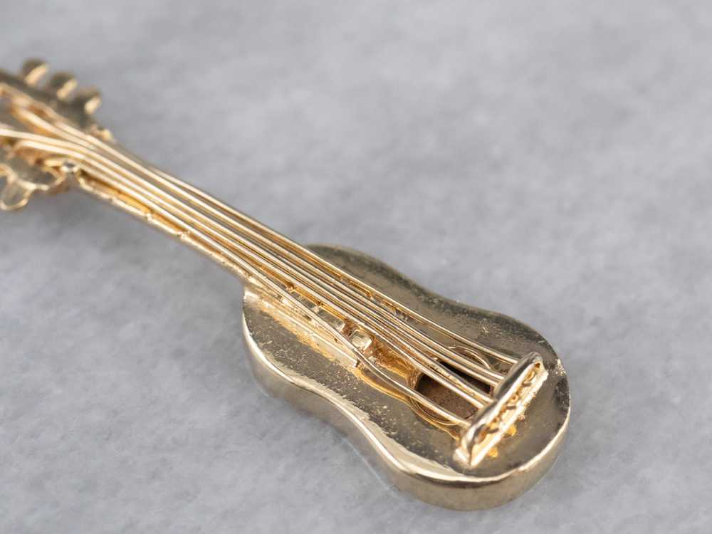 Gold Acoustic Guitar Charm or Pendant - image 5