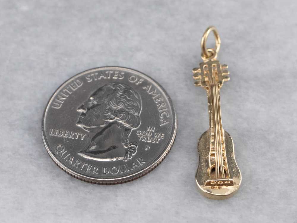 Gold Acoustic Guitar Charm or Pendant - image 7