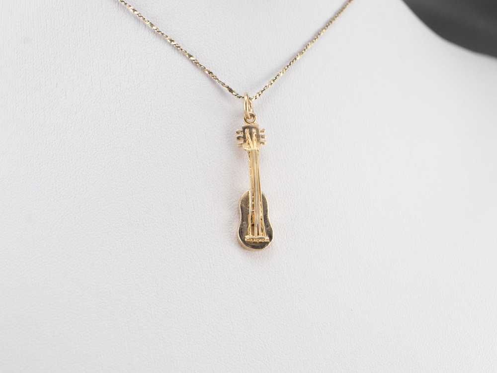 Gold Acoustic Guitar Charm or Pendant - image 8