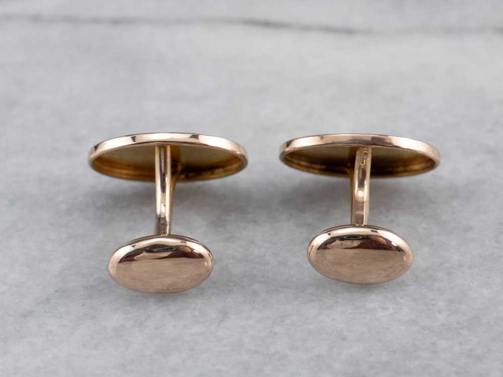 Antique Engraved Rose Gold Cufflinks - image 6