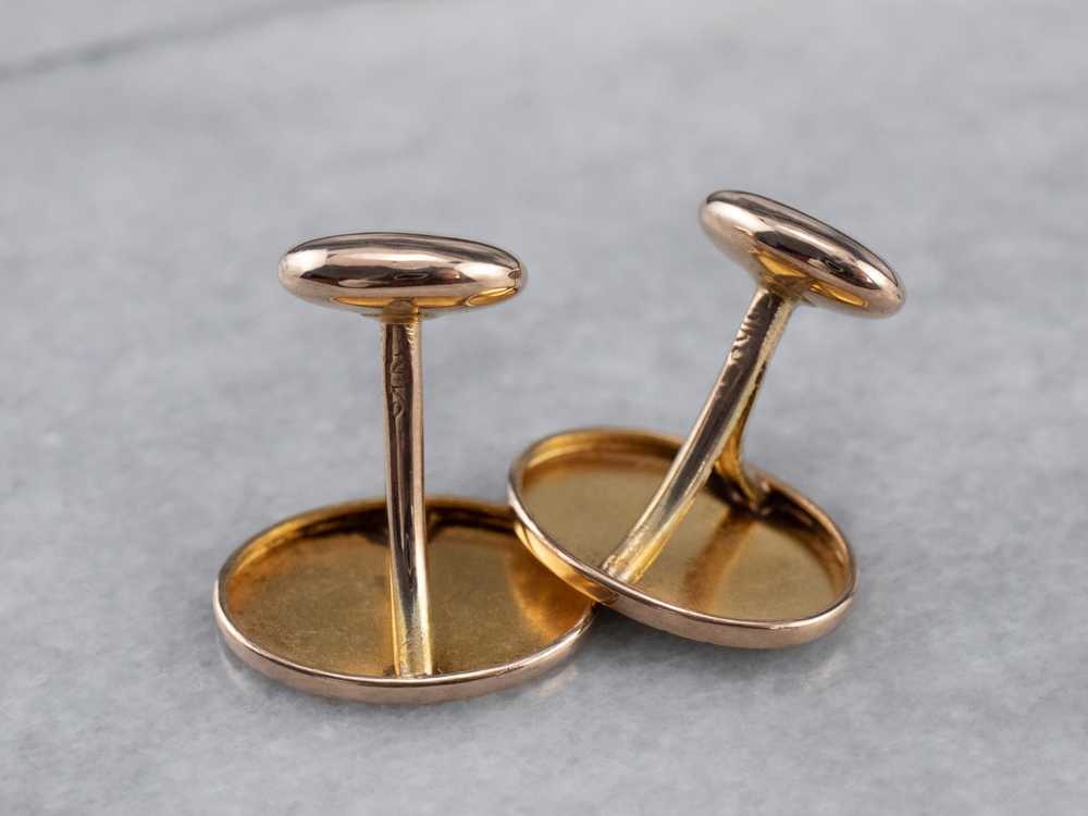 Antique Engraved Rose Gold Cufflinks - image 7